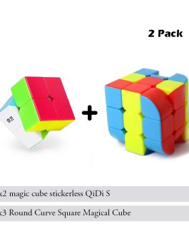 2 pack for beginners : 2×2 stickerless QIDI S + 3×3 round curve cube